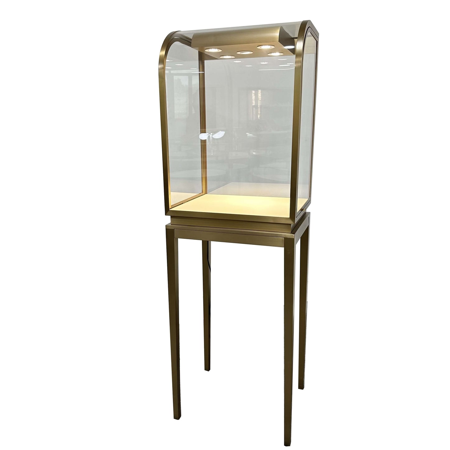 Illuminated Curved Glass Showcase
