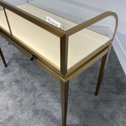 Sophisticated Gold Jewelry Display Counter
