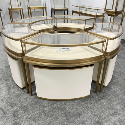 Luxury Curved Jewelry Island Showcase