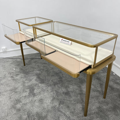 Luxury Gold Dual-Display Jewelry Counter