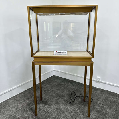 Luxury Wide Gold Jewelry Pedestal Showcase
