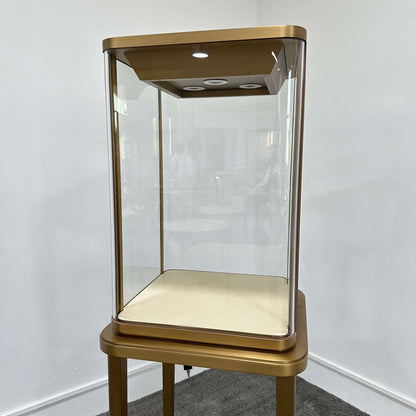 Tall Gold Jewelry Pedestal Showcase
