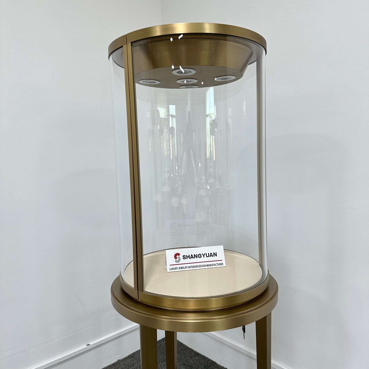 Cylindrical Gold Jewelry Pedestal