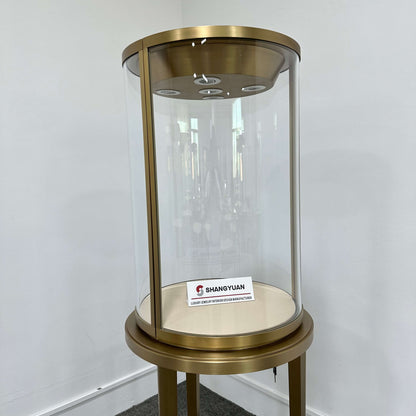 Cylindrical Gold Jewelry Pedestal