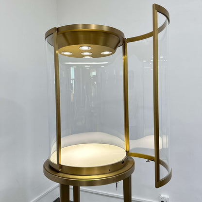 Cylindrical Gold Jewelry Pedestal