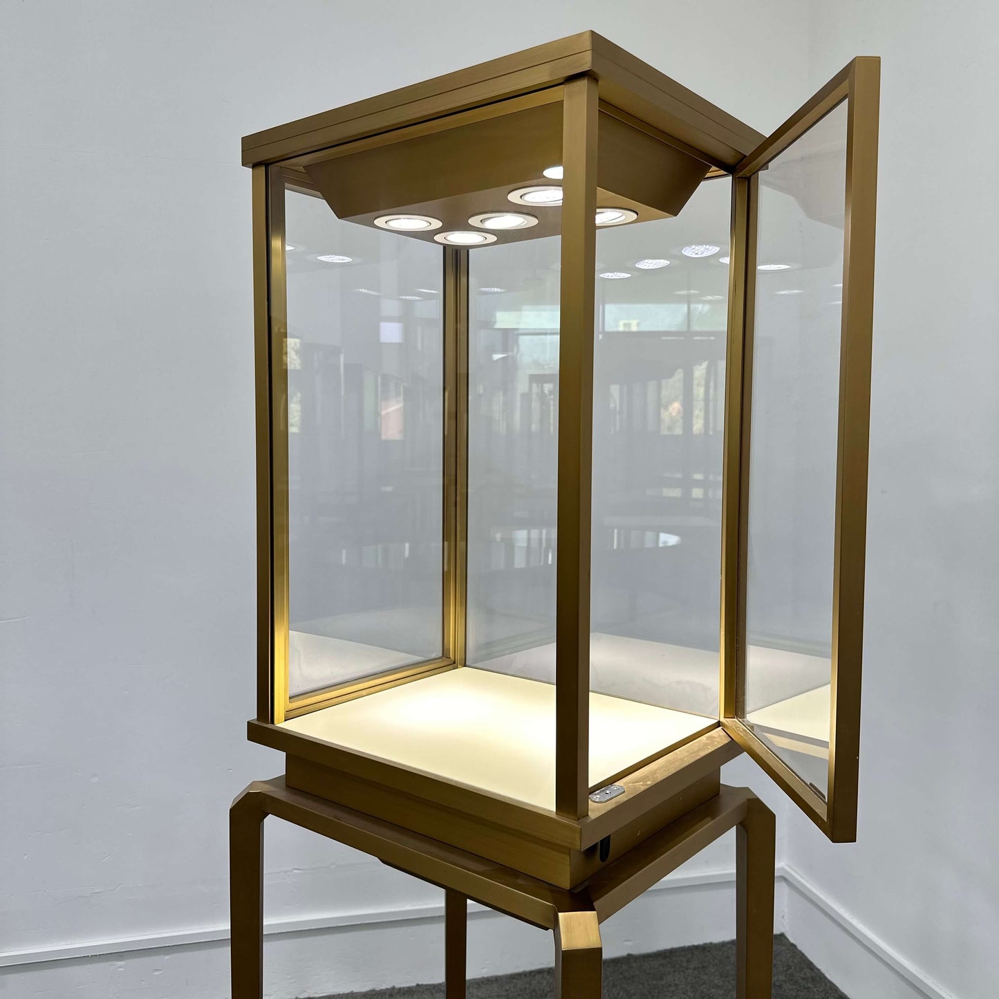 Architectural Gold Pedestal Showcase