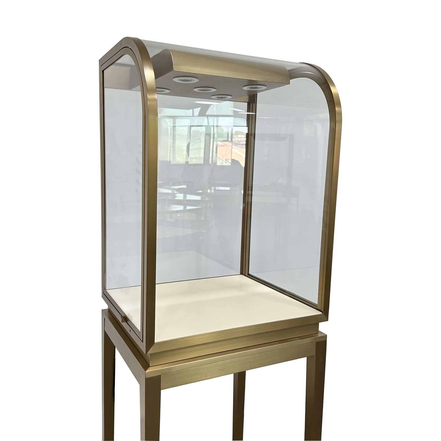 Illuminated Curved Glass Showcase