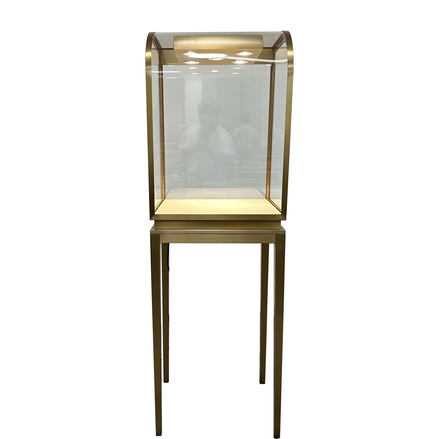 Illuminated Curved Glass Showcase